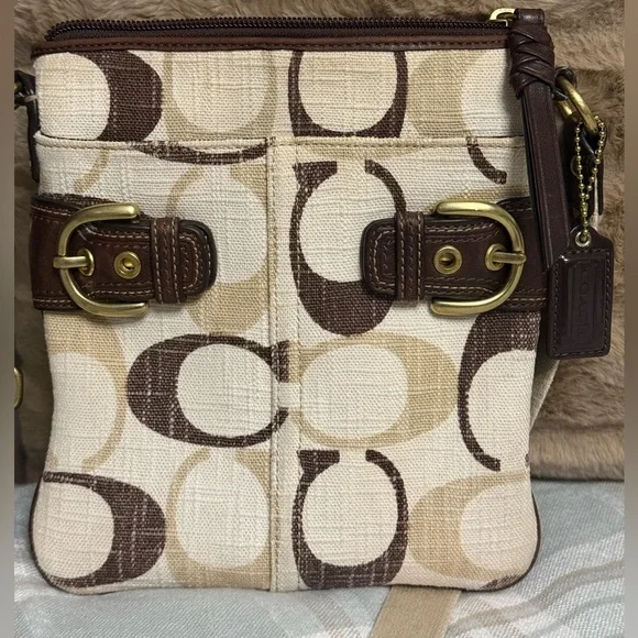 2008 Vintage Coach Brown and Cream signature Canvas crossbody bag - RARE - Picture 3 of 3